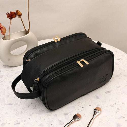 Waterproof Travel Cosmetic Bag – PU Leather Makeup Organizer