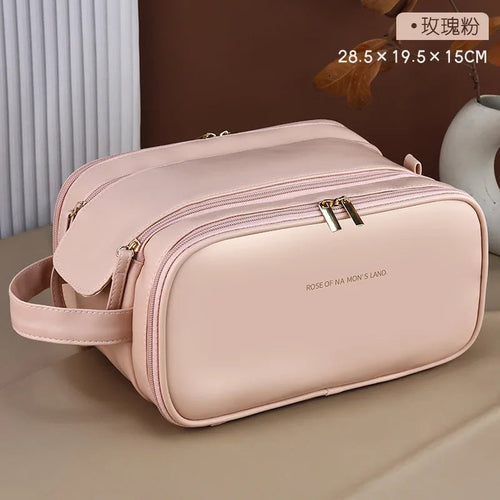 Waterproof Travel Cosmetic Bag – PU Leather Makeup Organizer